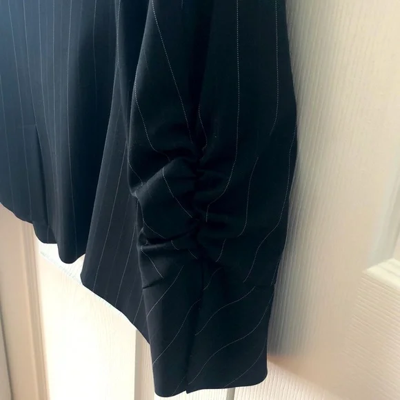 Women blazer and pant suit, Black with white stripes - Picture 3 of 7